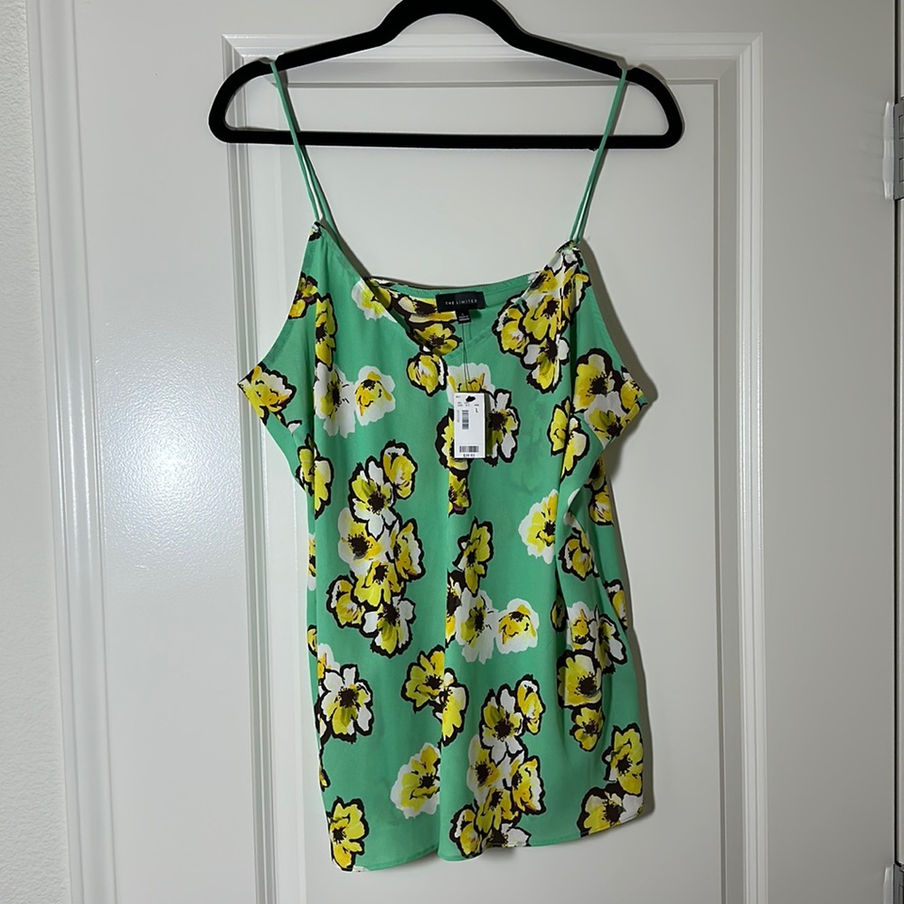 The Limited women’s light green with yellow,cream flowers camisole size Large